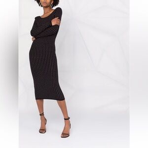 Pinko studded long sleeve midi dress